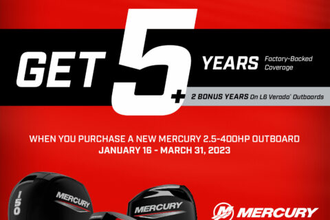 Get 5 Years of Coverage on Mercury 2.5-400hp Outboards